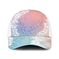 Hawaii Aloha Plumeria Lei Pastel Candy Palaka Baseball Net Cap - Polynesian Pride