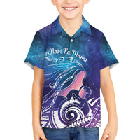 New Zealand Mother's Day Family Matching Long Sleeve Bodycon Dress and Hawaiian Shirt Maori Hari Ra Mama LT7 Son's Shirt Galaxy - Polynesian Pride