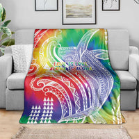 Aloha Pride Rainbow Tie Dye Blanket Humpback Whale - Love is Love