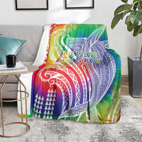 Aloha Pride Rainbow Tie Dye Blanket Humpback Whale - Love is Love