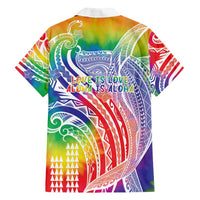 Aloha Pride Rainbow Tie Dye Family Matching Puletasi and Hawaiian Shirt Humpback Whale - Love is Love