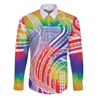 Aloha Pride Rainbow Tie Dye Family Matching Puletasi and Hawaiian Shirt Humpback Whale - Love is Love