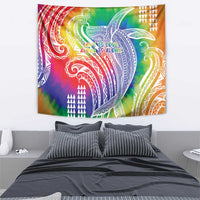 Aloha Pride Rainbow Tie Dye Tapestry Humpback Whale - Love is Love