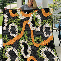 Aloha Festive Hawaii Quilt Mokihana - Maile and Ilima on Black - Polynesian Pride