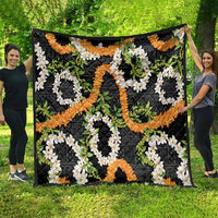 Aloha Festive Hawaii Quilt Mokihana - Maile and Ilima on Black - Polynesian Pride