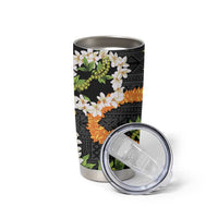 Aloha Festive Hawaii Tumbler Cup Mokihana - Maile and Ilima on Black - Polynesian Pride