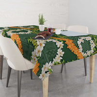 Aloha Festive Hawaii Tablecloth Mokihana - Maile and Ilima on Forest Green - Polynesian Pride