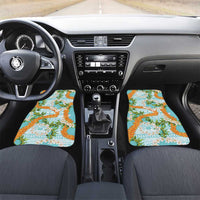 Aloha Festive Hawaii Car Mats Mokihana - Maile and Ilima on Turquoise - Polynesian Pride