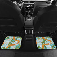Aloha Festive Hawaii Car Mats Mokihana - Maile and Ilima on Turquoise - Polynesian Pride