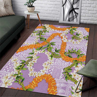 Aloha Festive Hawaii Area Rug Mokihana - Maile and Ilima on Lilac - Polynesian Pride