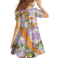 Aloha Festive Hawaii Family Matching Off Shoulder Maxi Dress and Hawaiian Shirt Mokihana - Maile and Ilima on Lilac - Polynesian Pride
