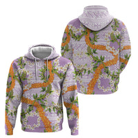 Aloha Festive Hawaii Hoodie Mokihana - Maile and Ilima on Lilac - Polynesian Pride