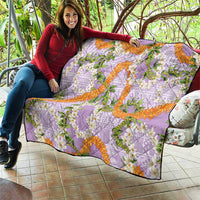 Aloha Festive Hawaii Quilt Mokihana - Maile and Ilima on Lilac - Polynesian Pride