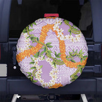Aloha Festive Hawaii Spare Tire Cover Mokihana - Maile and Ilima on Lilac - Polynesian Pride