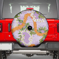 Aloha Festive Hawaii Spare Tire Cover Mokihana - Maile and Ilima on Lilac - Polynesian Pride