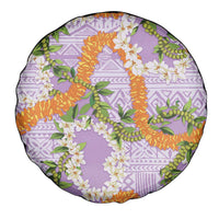 Aloha Festive Hawaii Spare Tire Cover Mokihana - Maile and Ilima on Lilac - Polynesian Pride