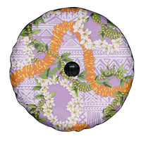 Aloha Festive Hawaii Spare Tire Cover Mokihana - Maile and Ilima on Lilac - Polynesian Pride