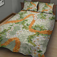 Aloha Festive Hawaii Quilt Bed Set Mokihana - Maile Leis in Muted Summer - Polynesian Pride