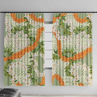 Aloha Festive Hawaii Window Curtain Mokihana - Maile Leis in Muted Summer - Polynesian Pride
