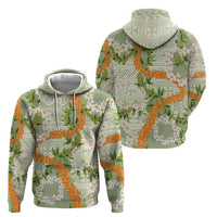 Aloha Festive Hawaii Zip Hoodie Mokihana - Maile Leis in Muted Summer - Polynesian Pride