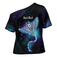 Polynesian Tala Manta Ray Cross Shoulder Shirt Nowhere You Could Go That I Won't Be With You - Polynesian Pride