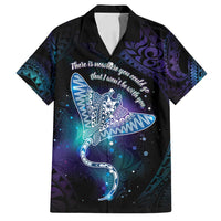 Polynesian Tala Manta Ray Family Matching Puletasi and Hawaiian Shirt Nowhere You Could Go That I Won't Be With You LT7 Dad's Shirt - Short Sleeve Purple Teal - Polynesian Pride