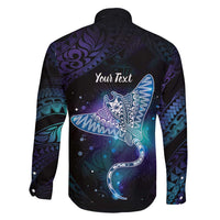 Polynesian Tala Manta Ray Family Matching Short Sleeve Bodycon Dress and Hawaiian Shirt Nowhere You Could Go That I Won't Be With You - Polynesian Pride
