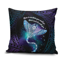 Polynesian Tala Manta Ray Pillow Cover Nowhere You Could Go That I Won't Be With You - Polynesian Pride