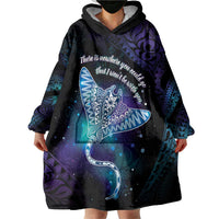 Polynesian Tala Manta Ray Wearable Blanket Hoodie Nowhere You Could Go That I Won't Be With You - Polynesian Pride
