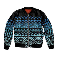 Maori Niho Taniwha Te Wheiao Bomber Jacket Moana Blue - Polynesian Pride
