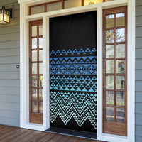 Maori Niho Taniwha Te Wheiao Door Cover Moana Blue - Polynesian Pride