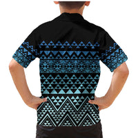 Maori Niho Taniwha Te Wheiao Family Matching Mermaid Dress and Hawaiian Shirt Moana Blue LT7 - Polynesian Pride
