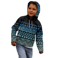 Maori Niho Taniwha Te Wheiao Kid Hoodie Moana Blue - Polynesian Pride