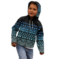 Maori Niho Taniwha Te Wheiao Kid Hoodie Moana Blue - Polynesian Pride