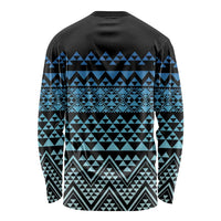 Maori Niho Taniwha Te Wheiao Long Sleeve Shirt Moana Blue - Polynesian Pride