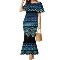 Maori Niho Taniwha Te Wheiao Mermaid Dress Moana Blue LT7 Women Blue - Polynesian Pride