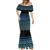 Maori Niho Taniwha Te Wheiao Mermaid Dress Moana Blue LT7 - Polynesian Pride