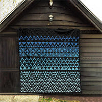 Maori Niho Taniwha Te Wheiao Quilt Moana Blue - Polynesian Pride