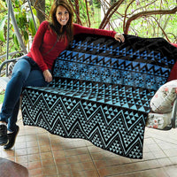 Maori Niho Taniwha Te Wheiao Quilt Moana Blue - Polynesian Pride