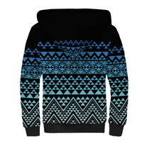 Maori Niho Taniwha Te Wheiao Sherpa Hoodie Moana Blue - Polynesian Pride