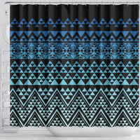 Maori Niho Taniwha Te Wheiao Shower Curtain Moana Blue - Polynesian Pride
