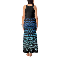 Maori Niho Taniwha Te Wheiao Tank Maxi Dress Moana Blue - Polynesian Pride