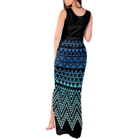 Maori Niho Taniwha Te Wheiao Tank Maxi Dress Moana Blue - Polynesian Pride
