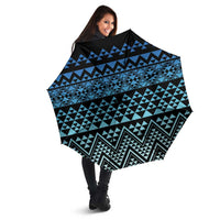 Maori Niho Taniwha Te Wheiao Umbrella Moana Blue - Polynesian Pride