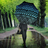 Maori Niho Taniwha Te Wheiao Umbrella Moana Blue - Polynesian Pride