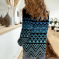 Maori Niho Taniwha Te Wheiao Women Casual Shirt Moana Blue - Polynesian Pride