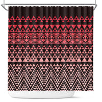 Maori Niho Taniwha Te Wheiao Shower Curtain Terracotta - Polynesian Pride