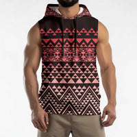 Maori Niho Taniwha Te Wheiao Sleeveless Hoodie Terracotta - Polynesian Pride