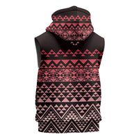 Maori Niho Taniwha Te Wheiao Sleeveless Zip Hoodie Terracotta - Polynesian Pride