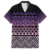 Maori Niho Taniwha Te Wheiao Family Matching Short Sleeve Bodycon Dress and Hawaiian Shirt Waiporoporo LT7 Dad's Shirt - Short Sleeve Purple - Polynesian Pride